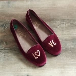 Aerosoles Stitch N Turn Velvet LOVE Loafers BNWOT